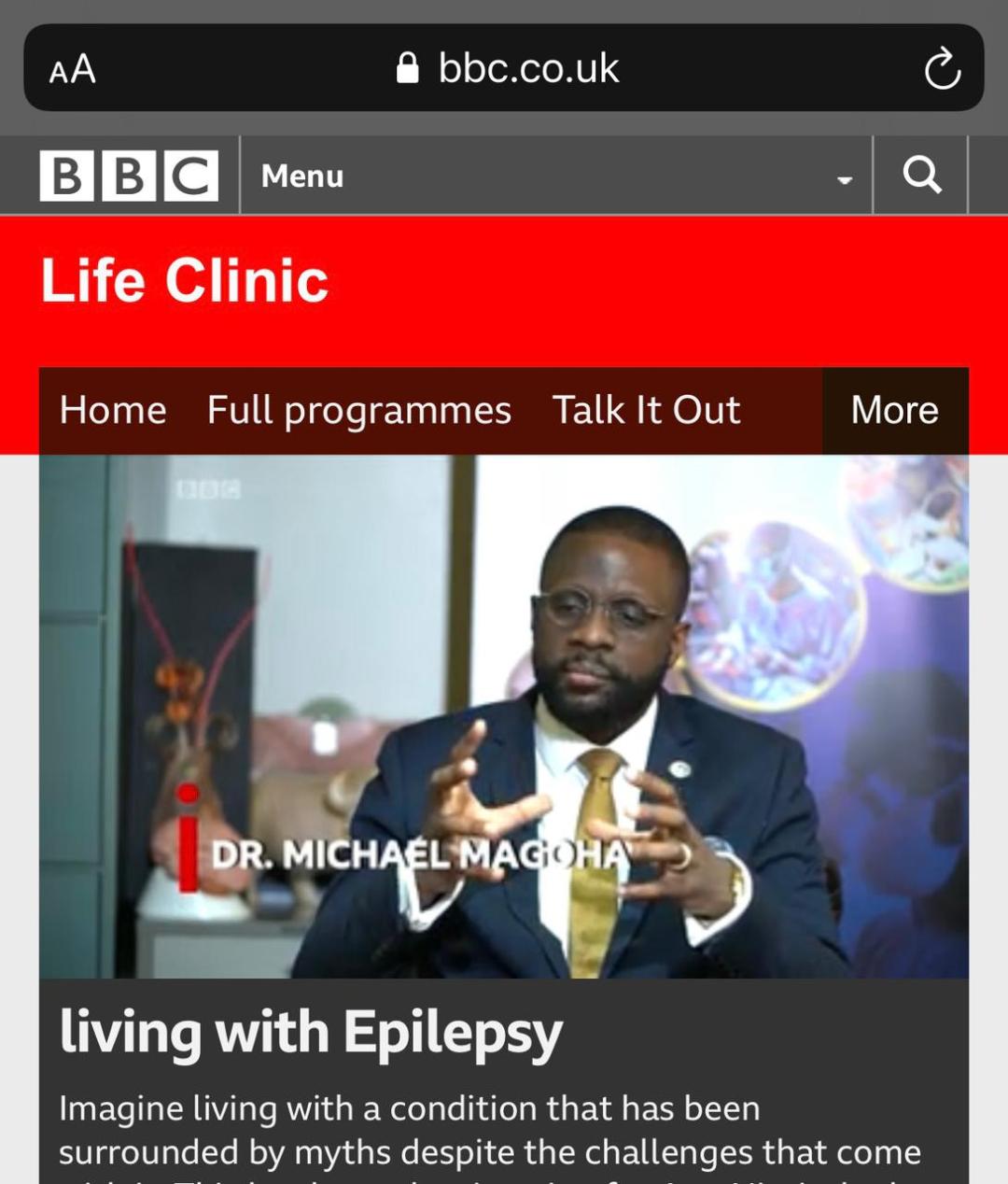 Lecturer Dr Michael Magoha featured on BBC TV