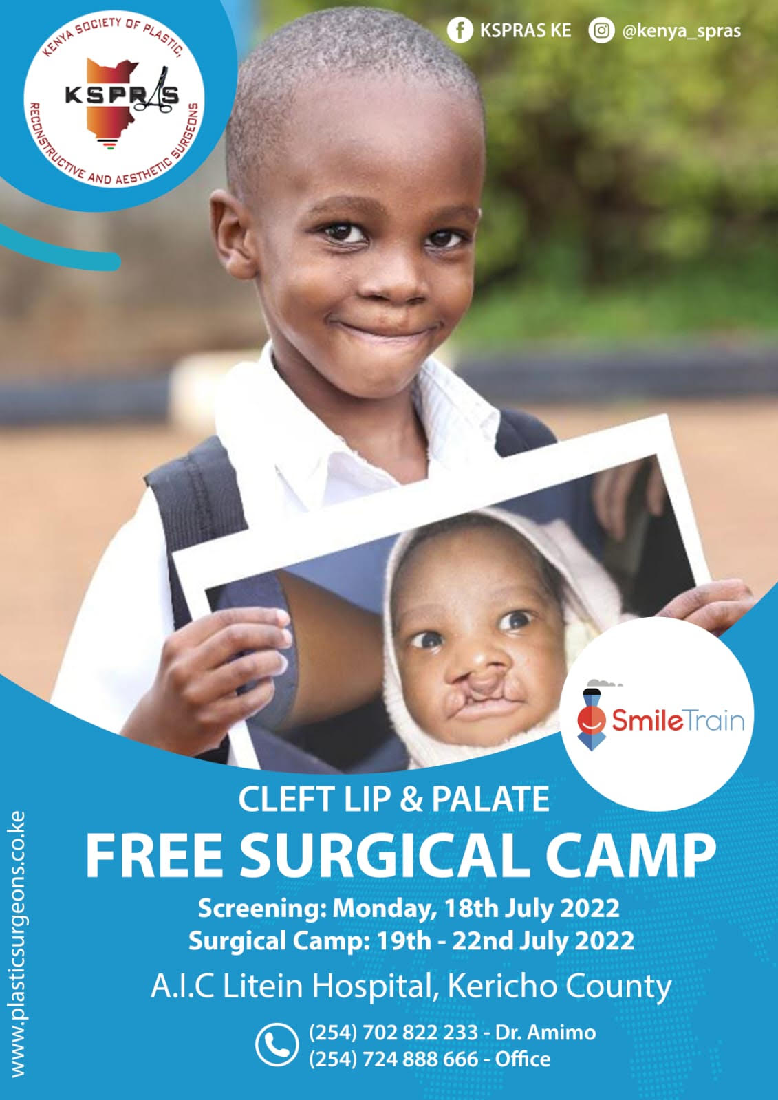 AIC Litein July 2022 free cleft surgery camp.