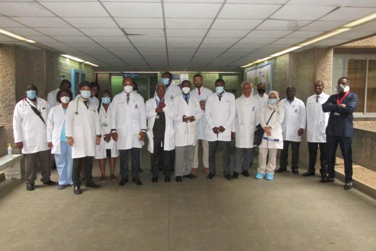 Final year MMed Surgery residents with faculty members at the UoN teaching hospital.